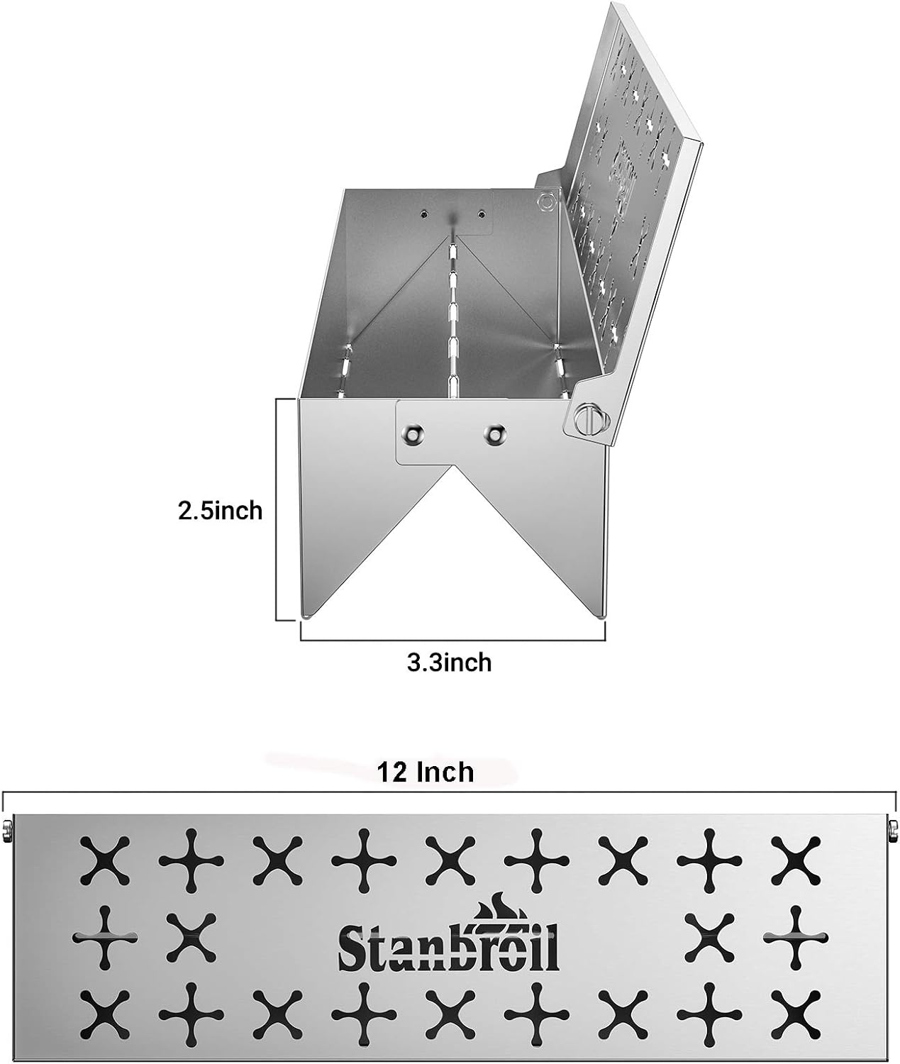 Stanbroil Stainless Steel Smoker Box Gas Grilling Wood Chip Smoking Box