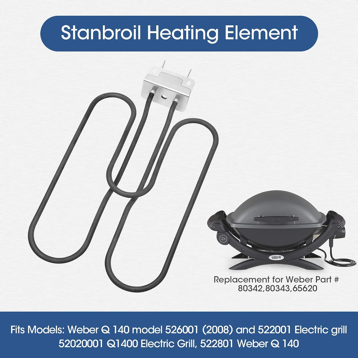 Stanbroil BBQ Grill Heating Element Replacement for 80342, 80343, 65620