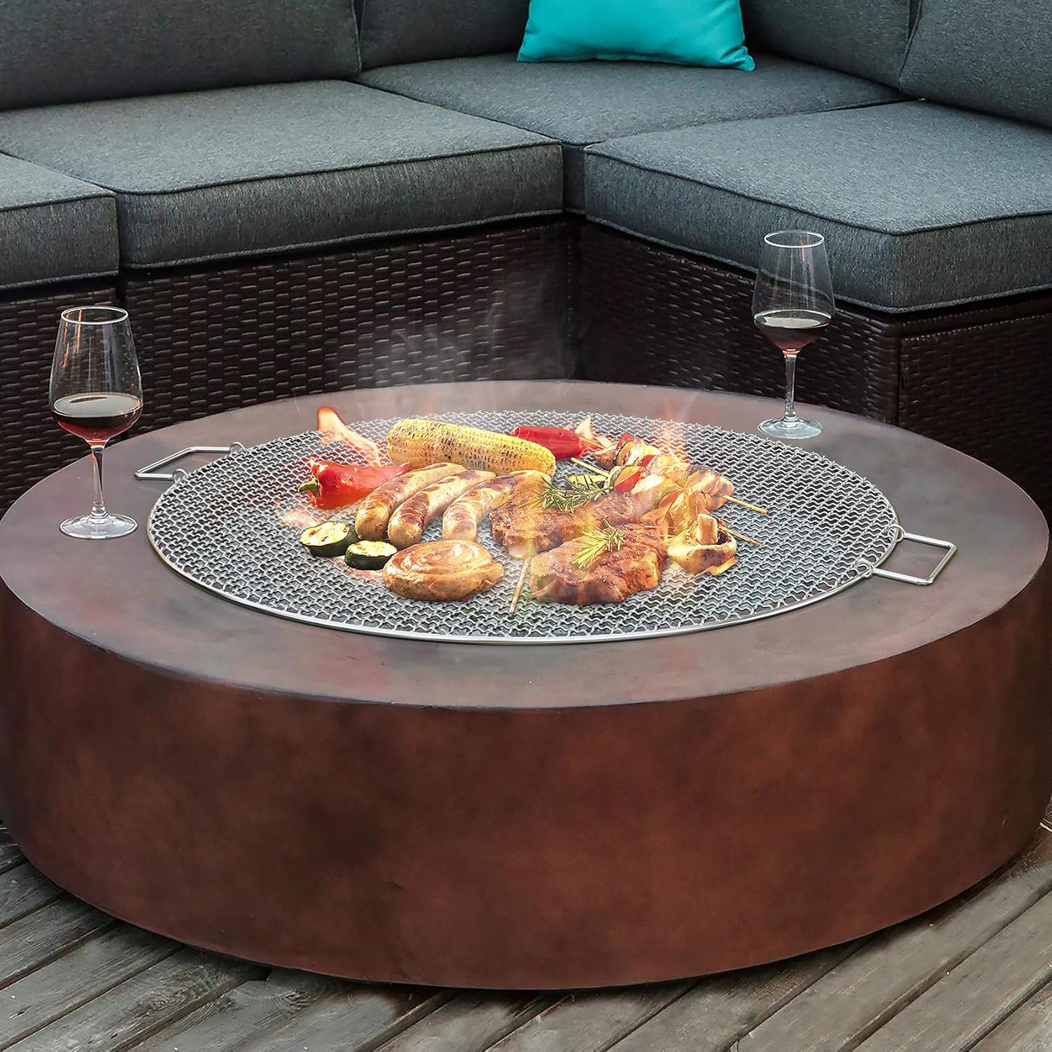 Stanbroil 24" Fire Pit Grill Grate, Stainless Steel Round Cooking Grate