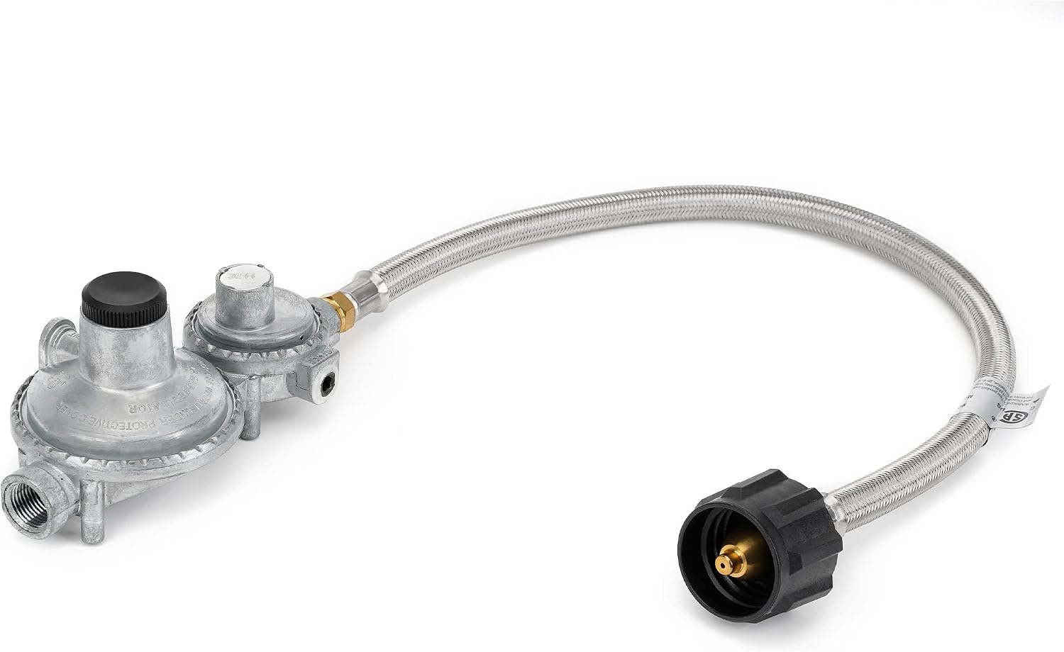 Stanbroil Horizontal Two Stage Propane Regulator with 20" Propane Hose