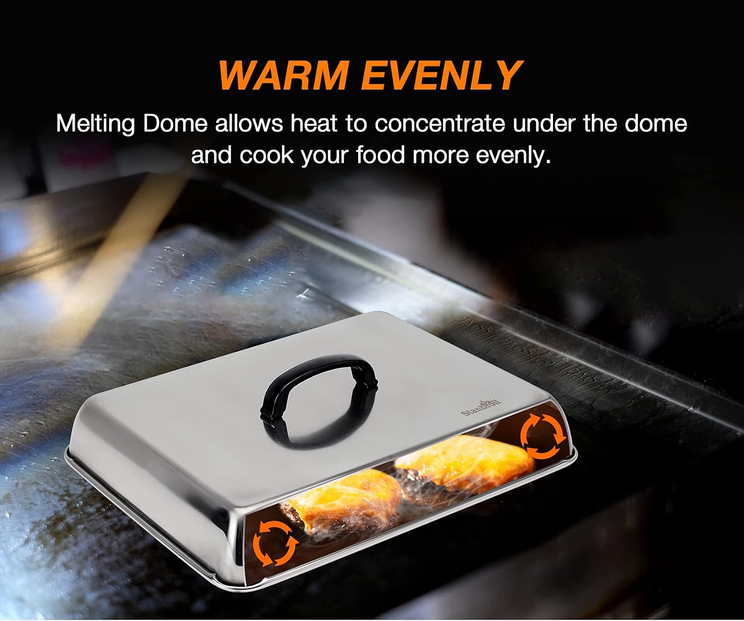 Stanbroil Melting Dome & Grill Press Kit Stainless Steel Basting Cover
