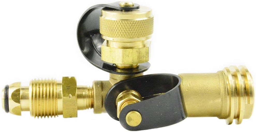 Stanbroil Propane Brass Tee with 4 Port Adapter for Motorhomes, RV, Camping
