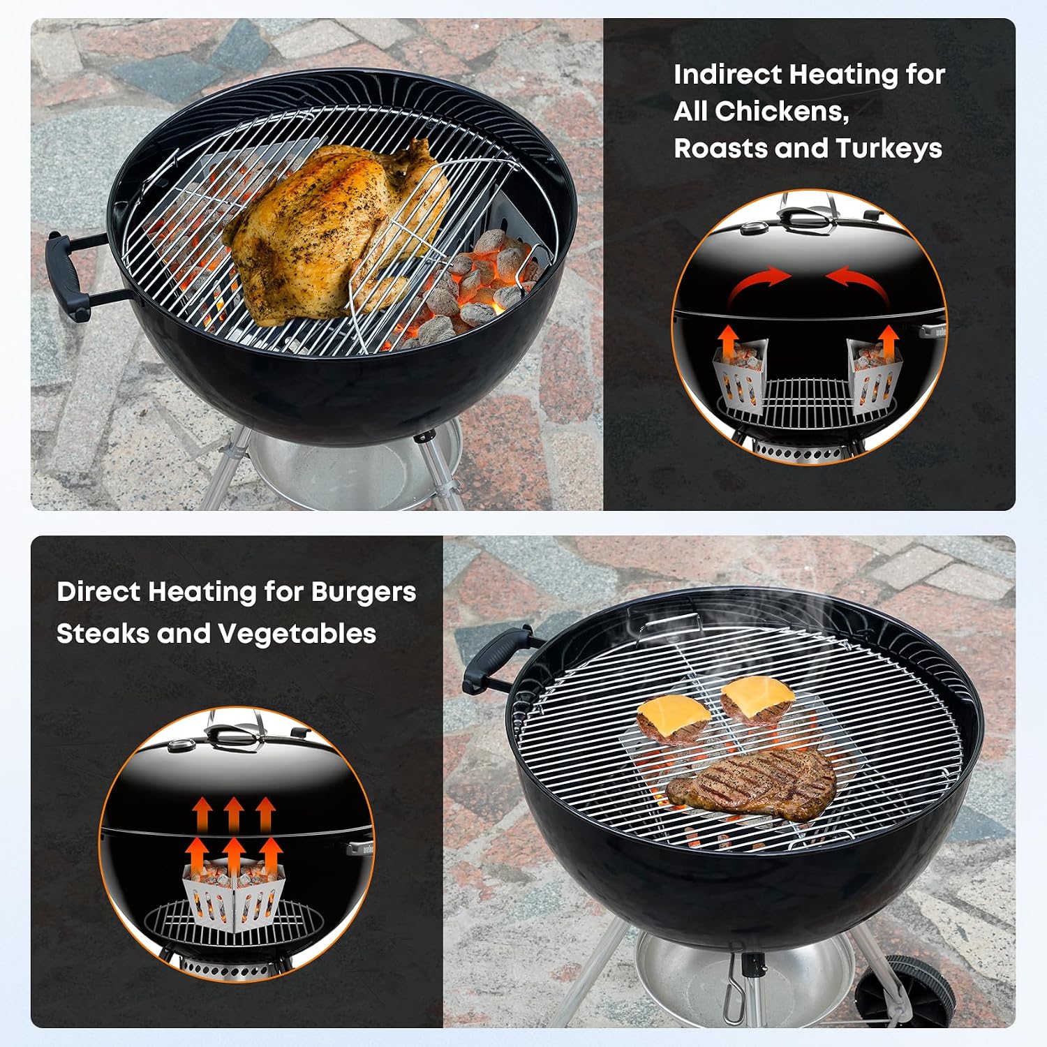 Stanbroil Stainless Steel Charcoal Basket Holder for Briquette, Wood Chips Update