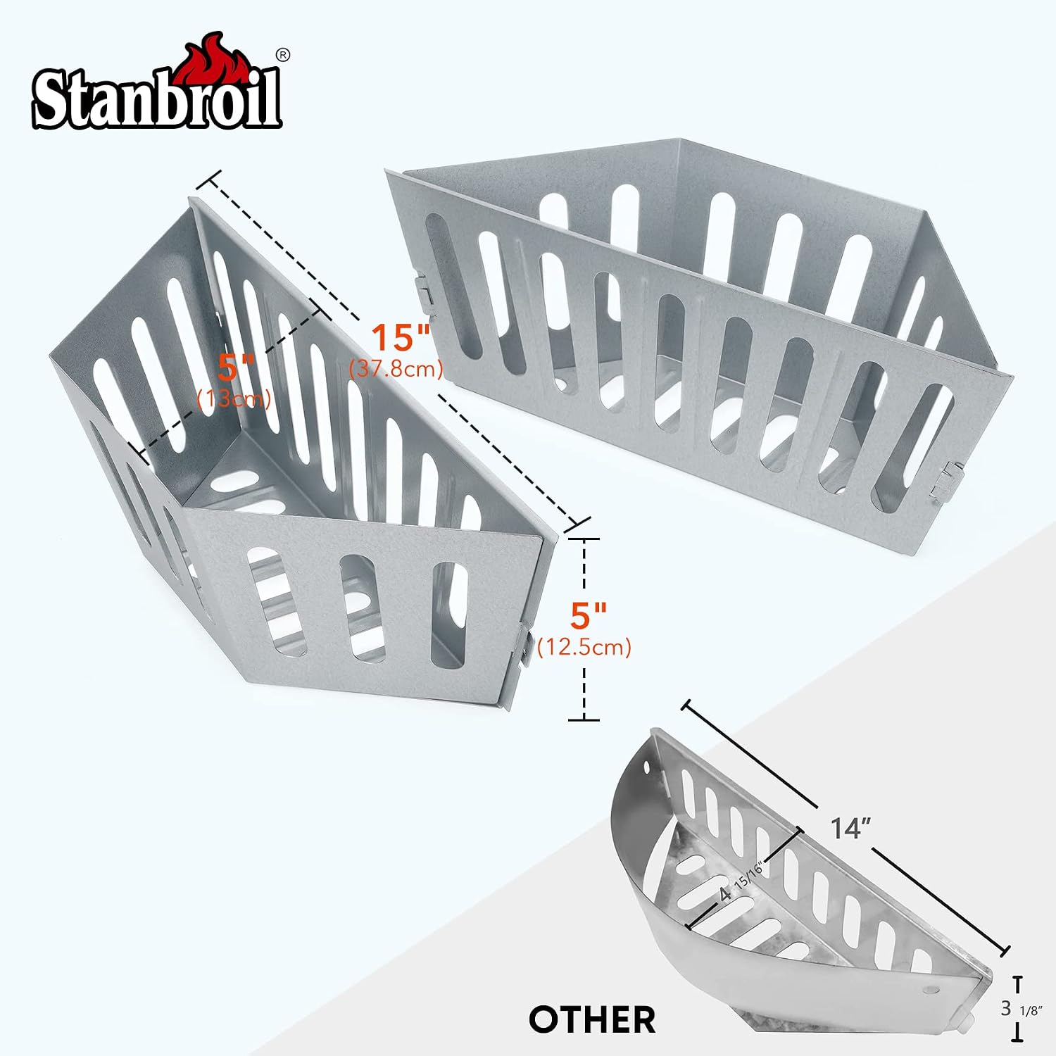 Stanbroil Charcoal Grill Basket Barbecue Grilling Charcoal Holder Normal