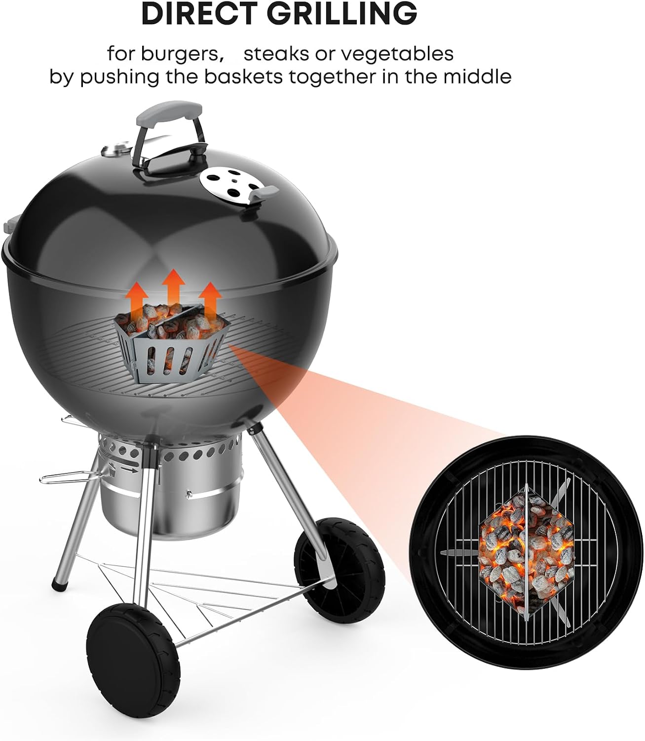 Stanbroil Charcoal Grill Basket Barbecue Grilling Charcoal Holder Normal