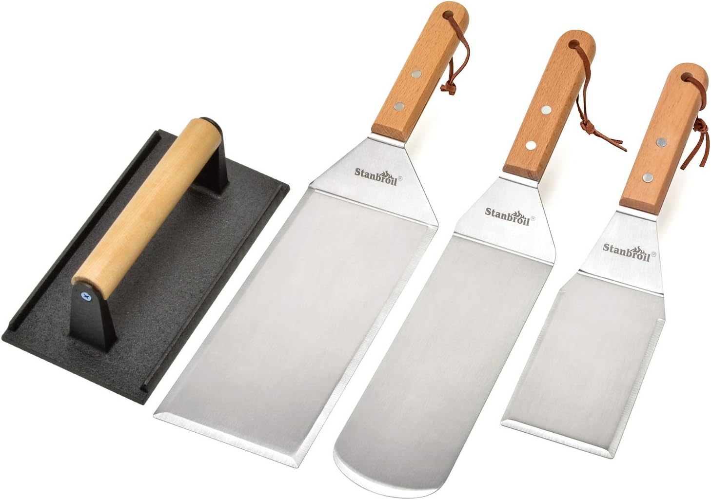 Stanbroil Large Metal Griddle Spatula Set Kit