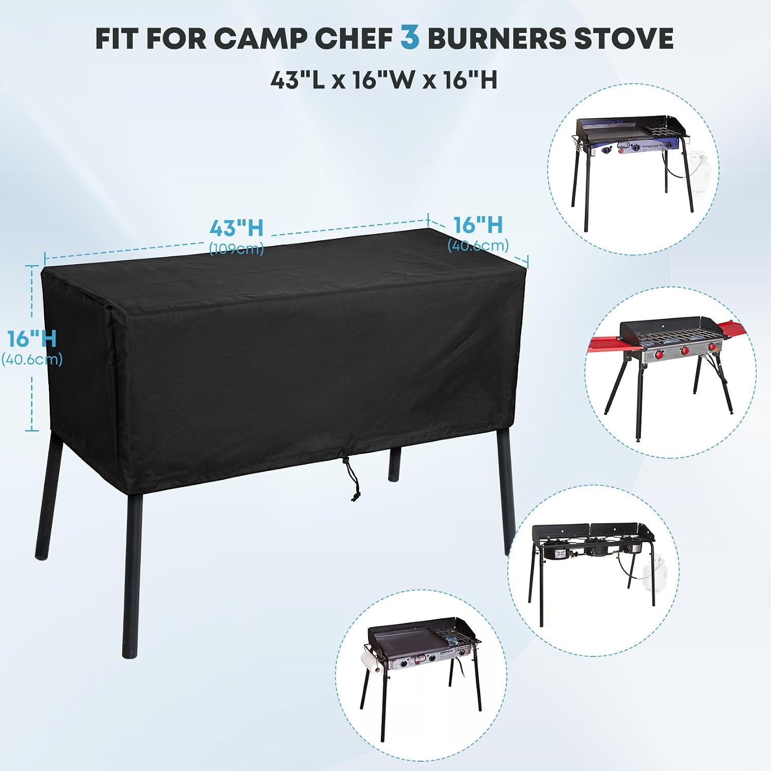 Stanbroil Patio Cover Fits Camp Chef 3 Burners Stove TB90LW TB90LWG DB90D