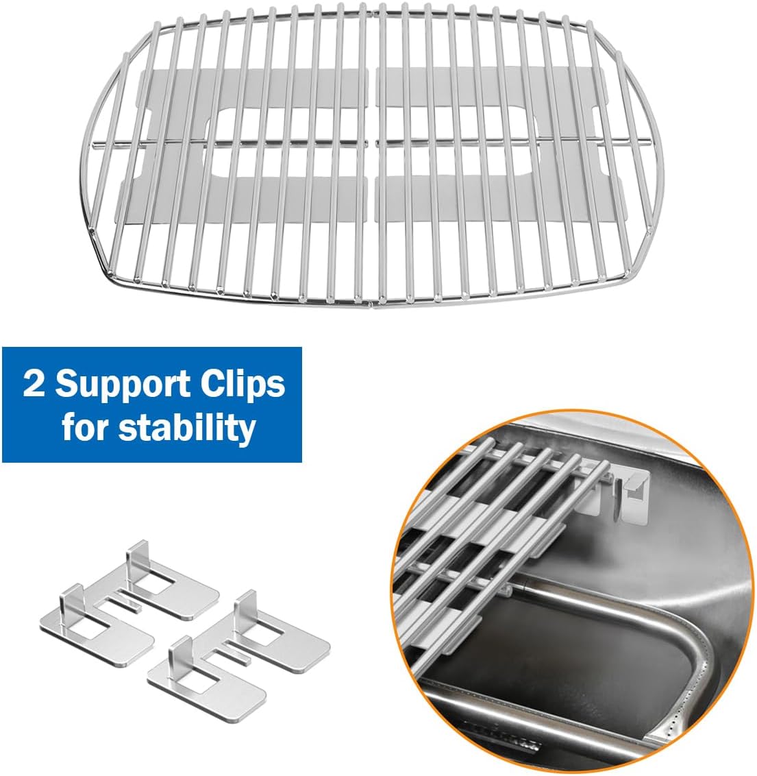 Stanbroil Cooking Grate for Weber Q100Q1000 Series Grill, 2 Pack