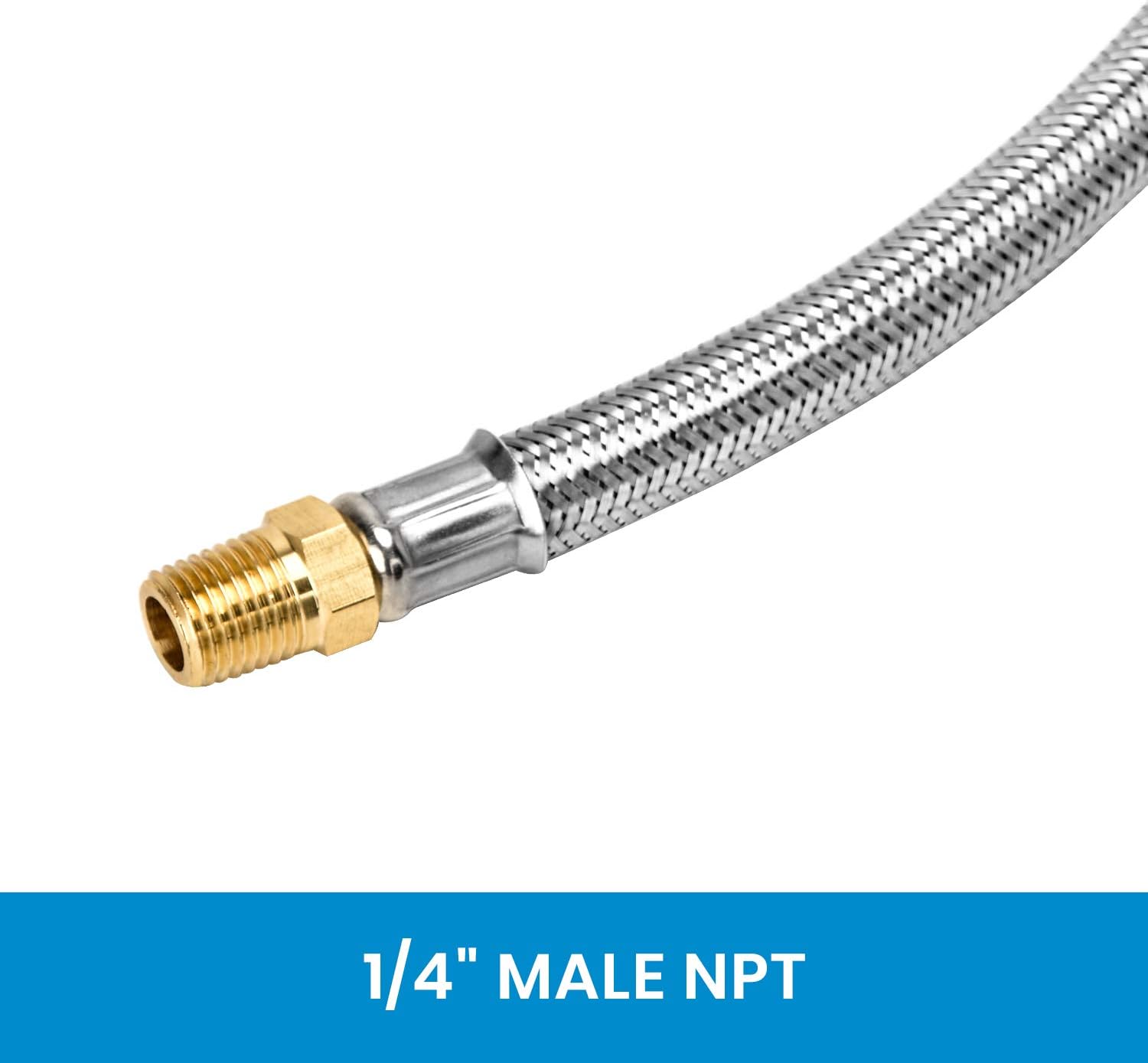 Stanbroil 12" RV Propane Pigtail Stainless Steel Braided Hose, 2PCS