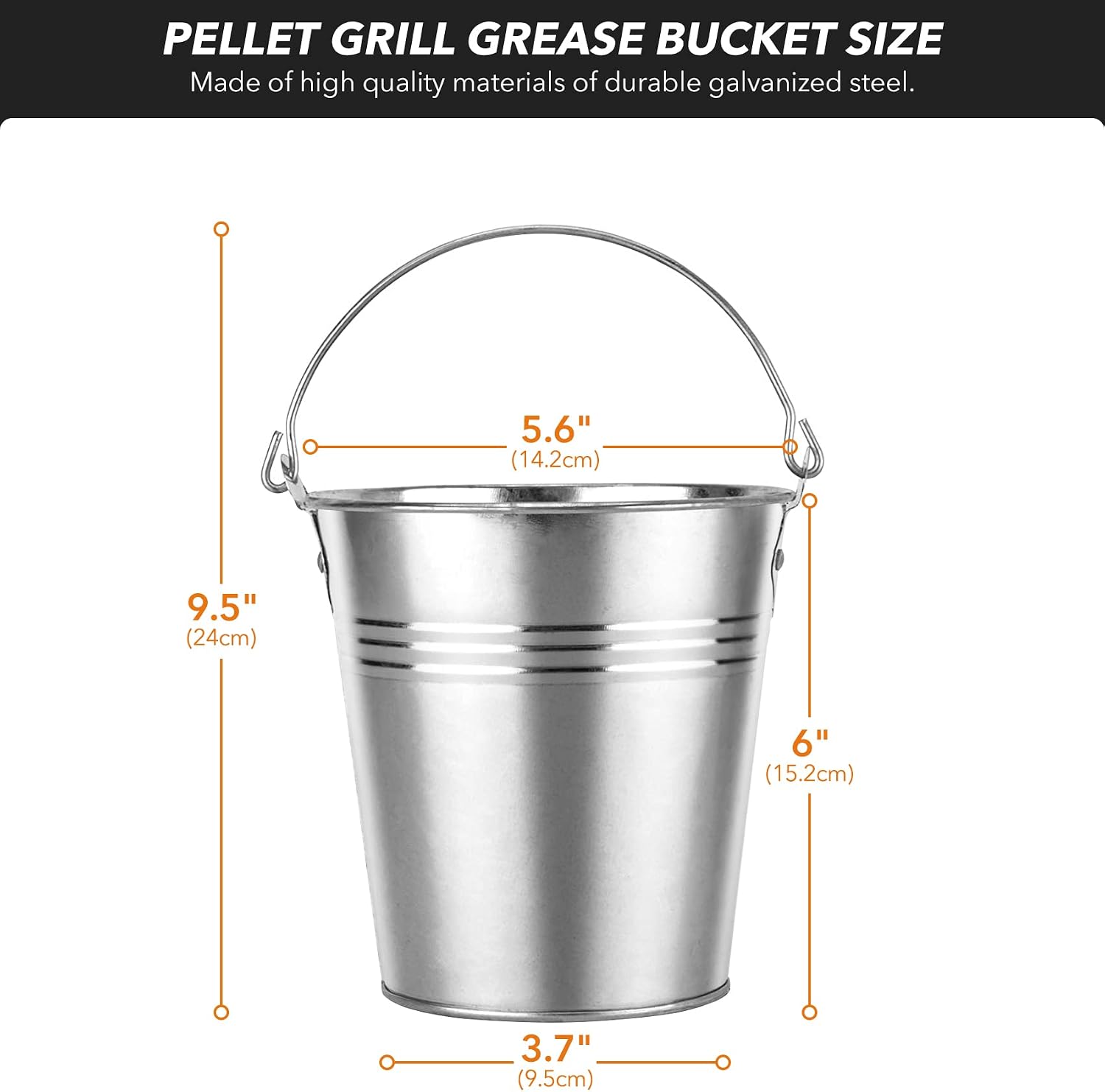 Stanbroil Grill Grease Bucket and 10-Pack Bucket Liners