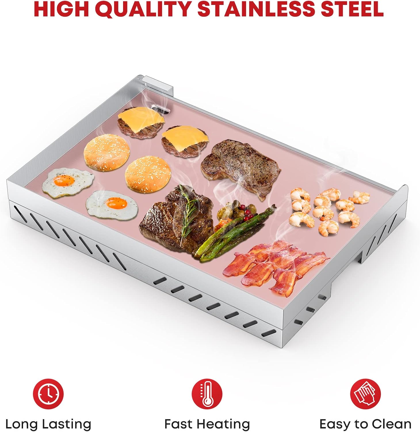 Stanbroil Stainless Steel Griddle for Gas Grill, 18" x 13"