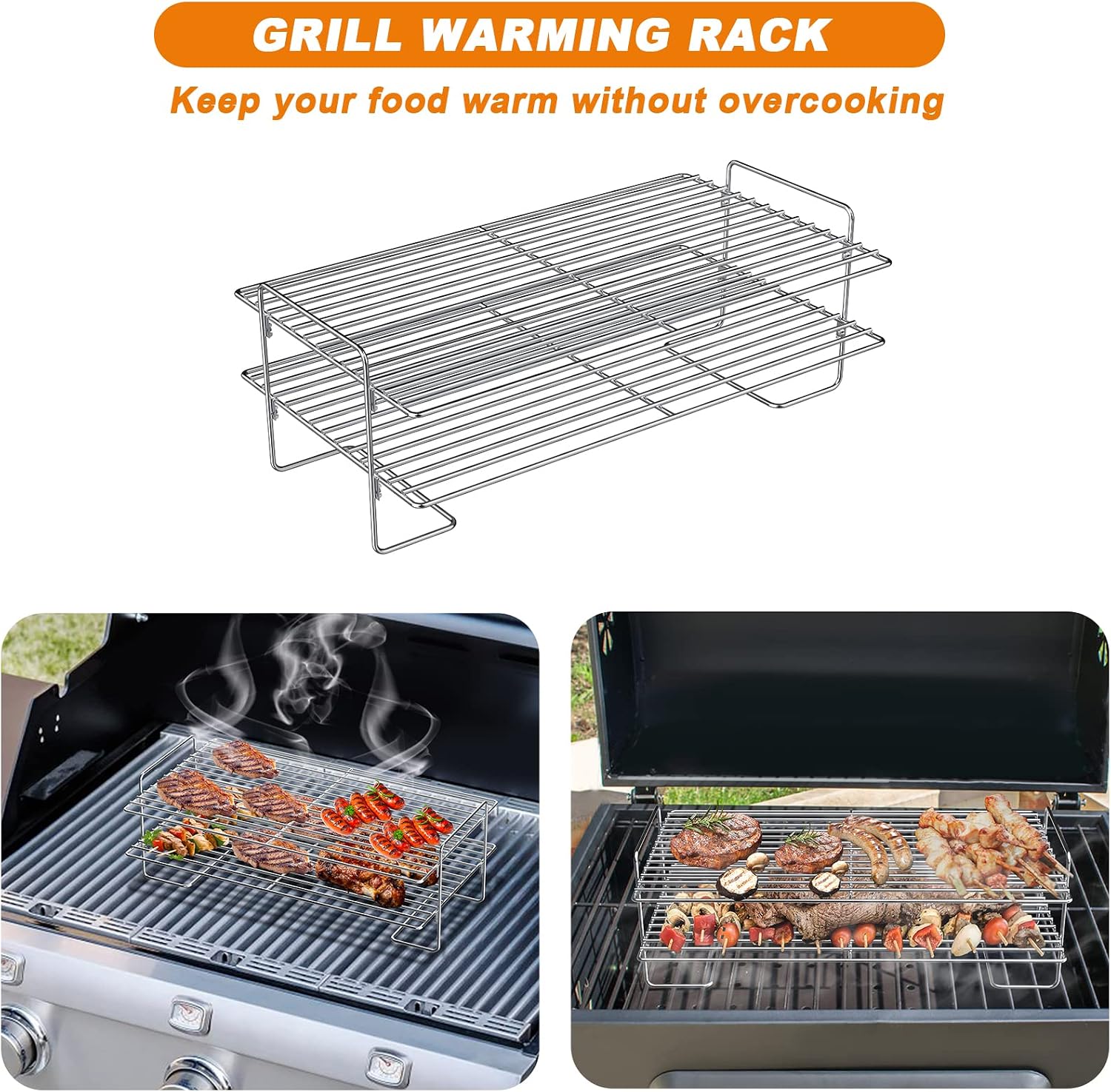 Stanbroil 17" Stainless Steel Warming Rack for Pellet & Gas Grills