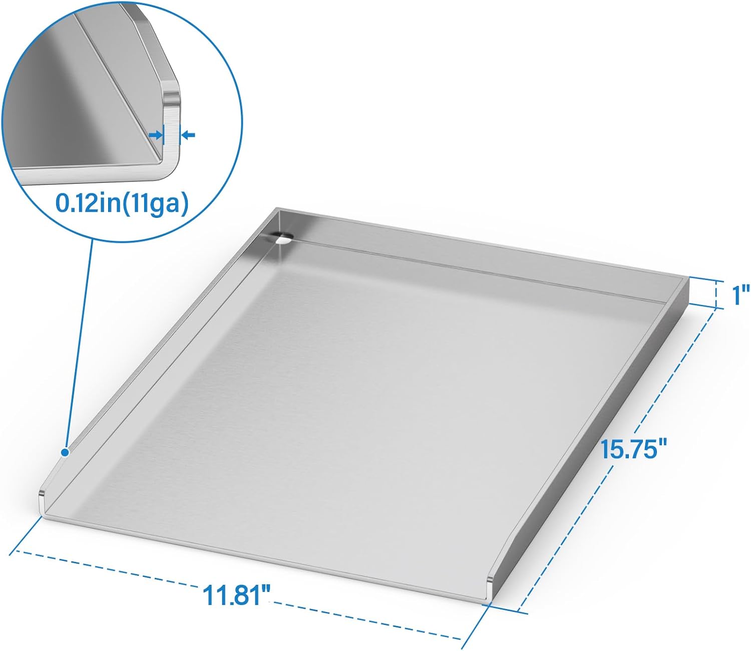 Stanbroil Stainless Steel Griddle Pan for Gas Grill, 11.8" x 15.75"
