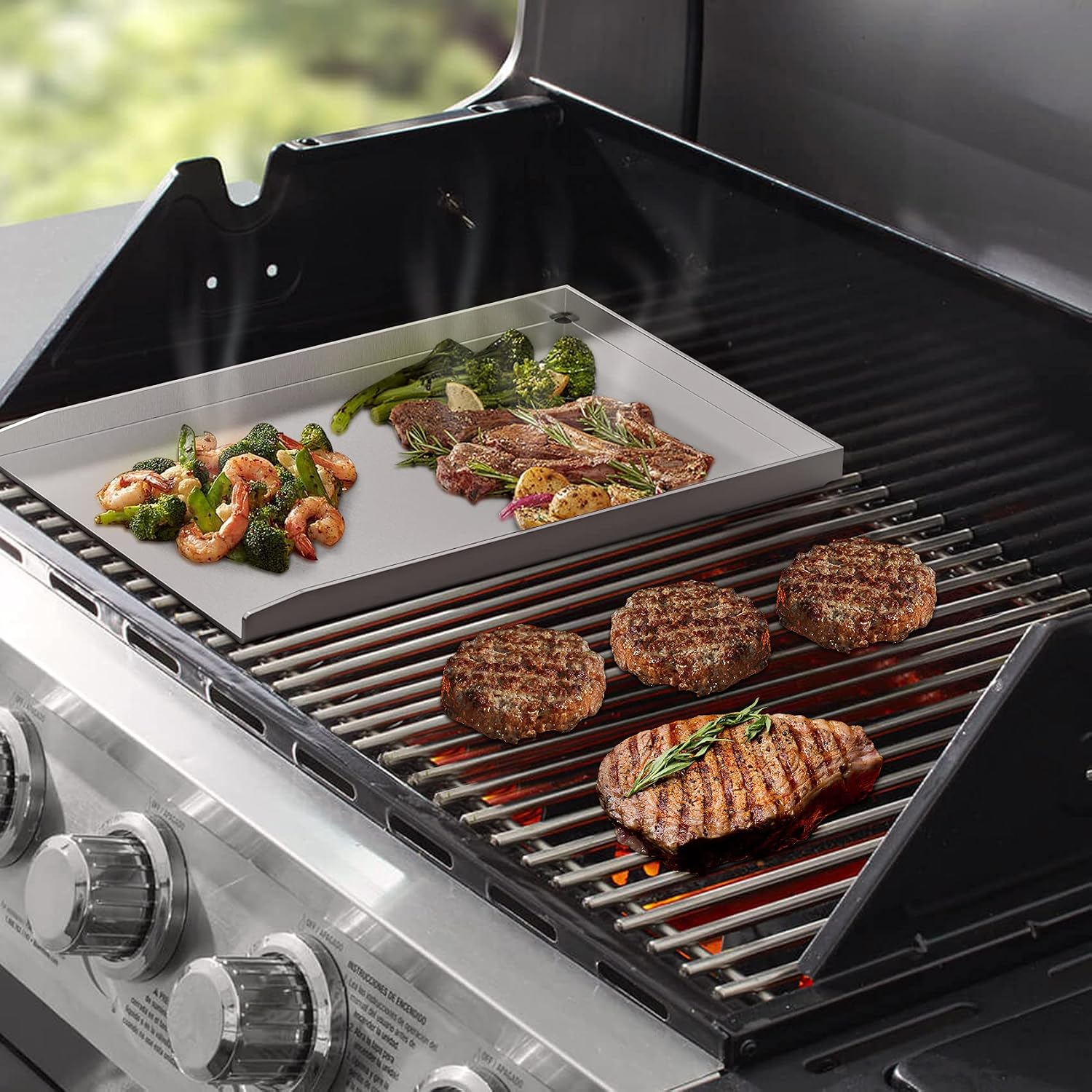 Stanbroil Stainless Steel Griddle Pan for Gas Grill, 11.8" x 15.75"