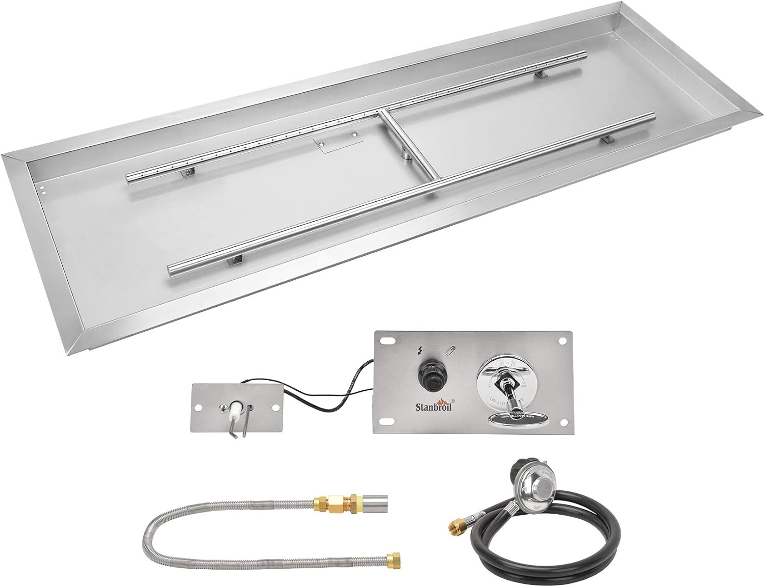 Stanbroil 30 x 10 Inch Rectangular Drop-in Gas Fire Pit Burner Kits