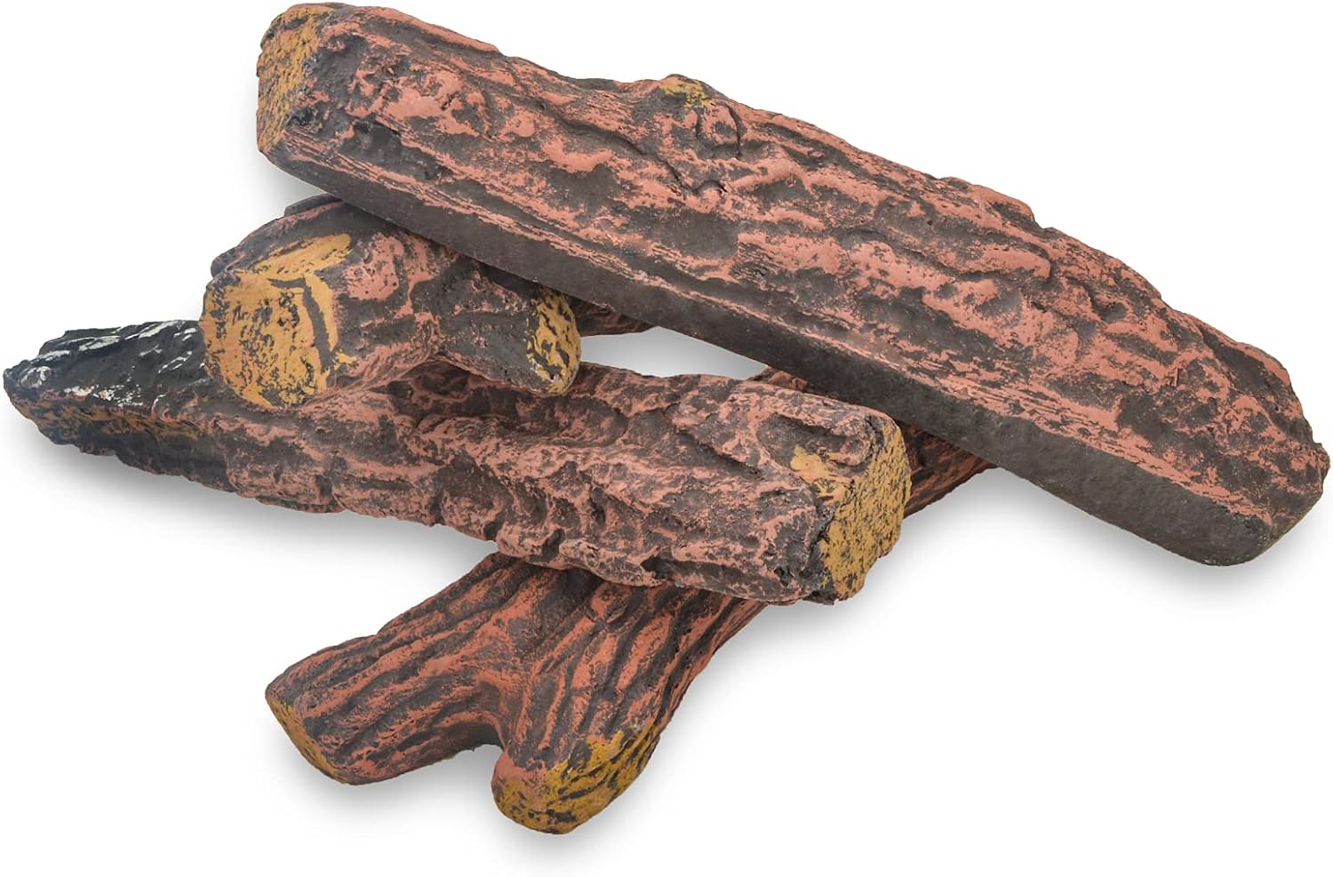 Stanbroil 4 Piece Set of Ceramic Wood Gas Logs Fireplace Decorative