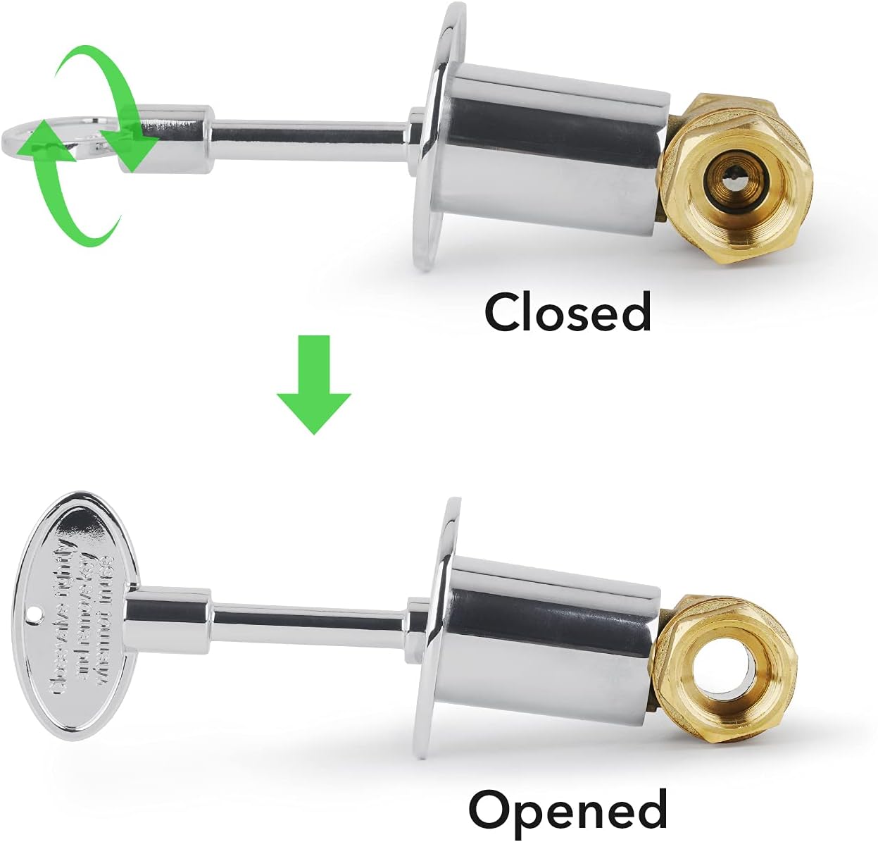 Stanbroil Universal 3-Inch Gas Valve Key Polished Chrome