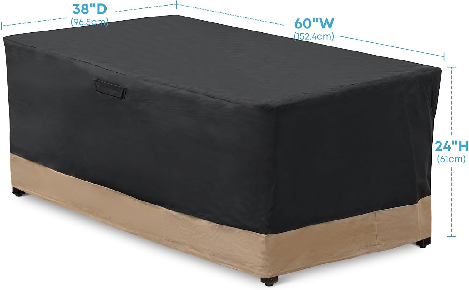 Stanbroil 60 Inch Rectangle Fire Pit Cover, Outdoor Patio Table Cover