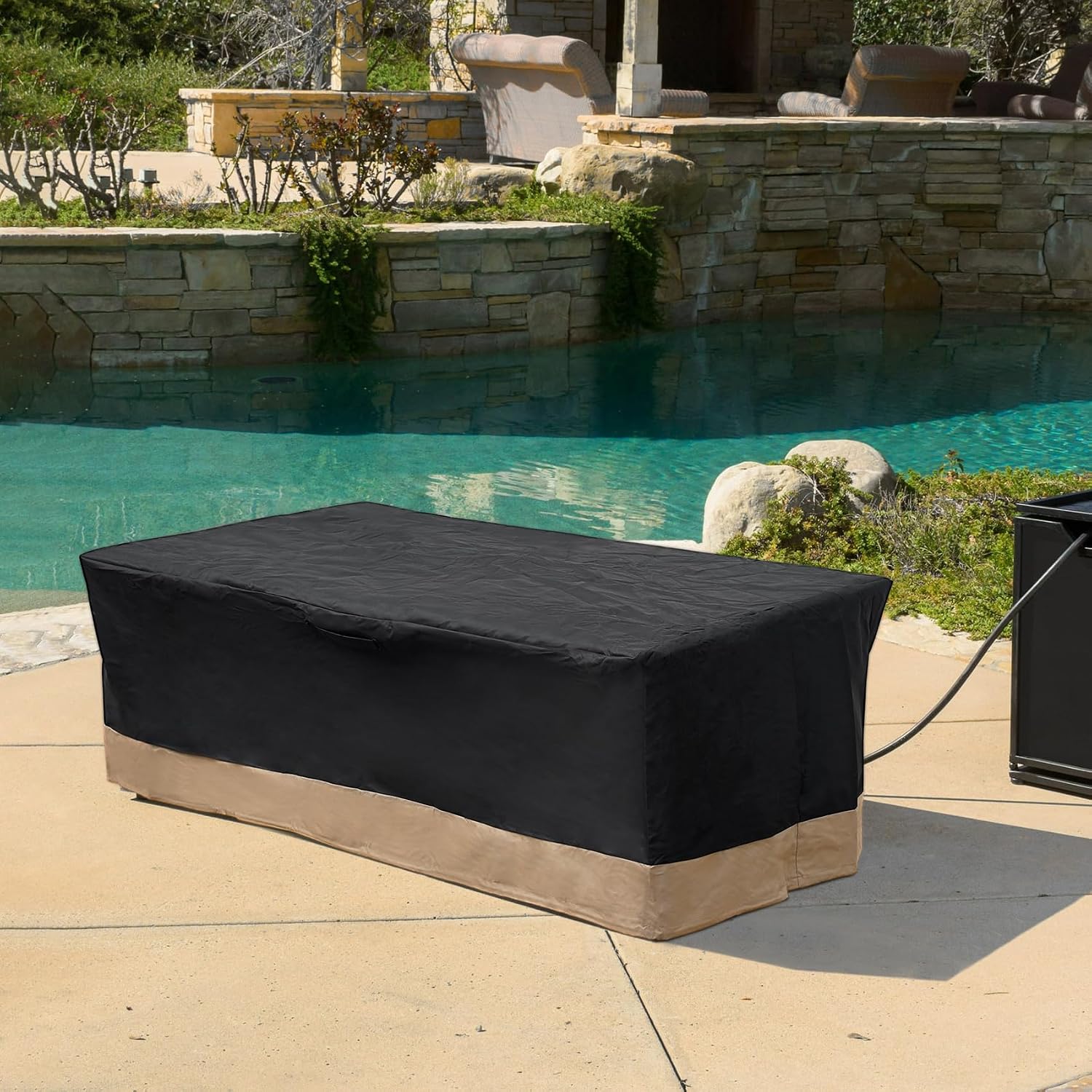 Stanbroil 60 Inch Rectangle Fire Pit Cover, Outdoor Patio Table Cover