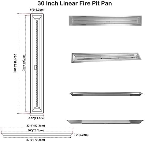 Stanbroil 30 x 6 Inch Linear Natural Gas Fire Pit Burner Kits