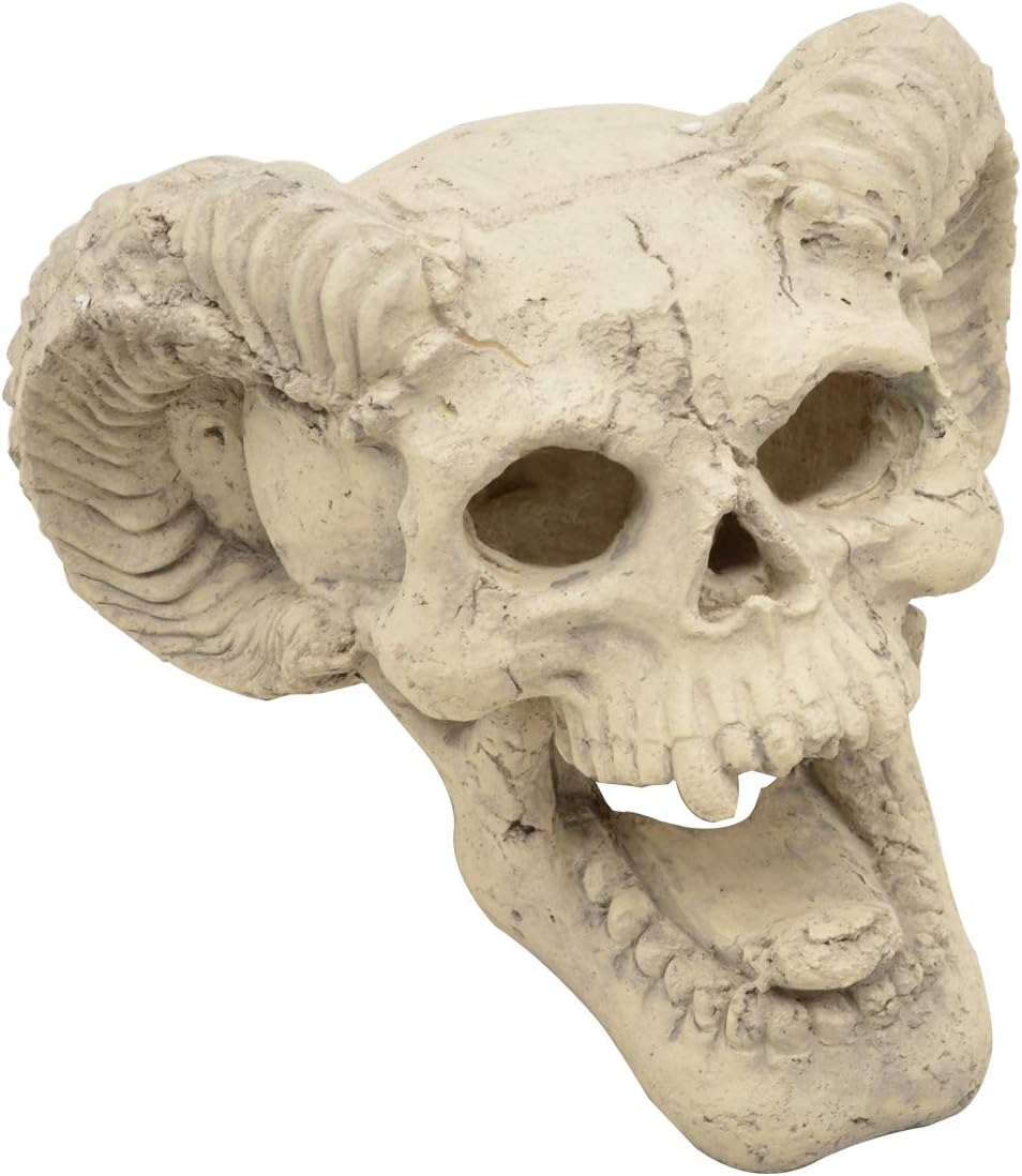 Stanbroil Fire Pit Demon Skull Gas Log for Fireplace Halloween Decor White
