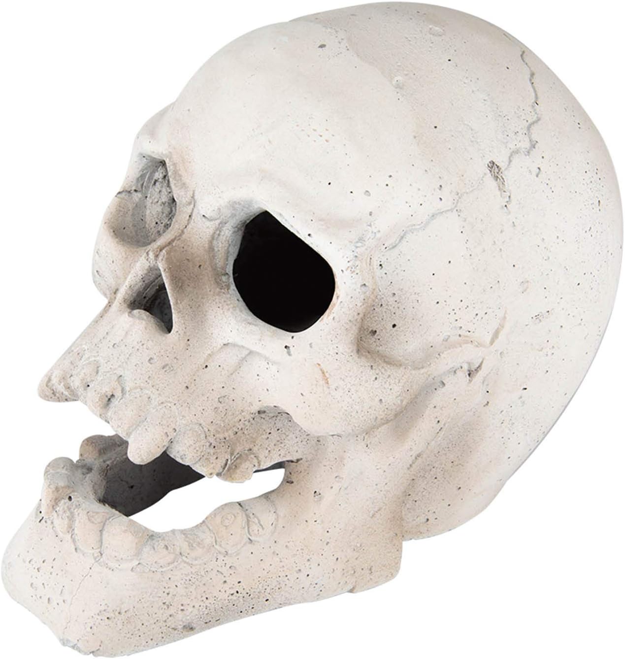 Stanbroil 9 Inch Imitated Human Skull Gas Log for Halloween Fire Pits Decor White