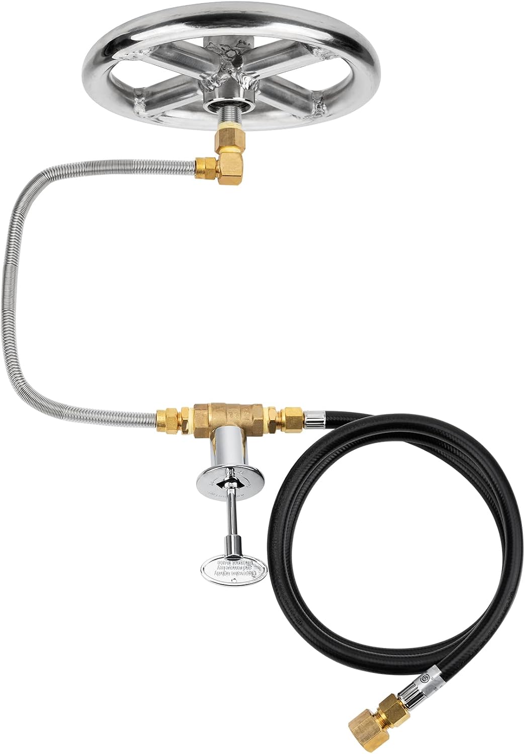 Stanbroil Natural Gas Fire Pit Stainless Steel Burner Ring Installation Kit, 6-inch