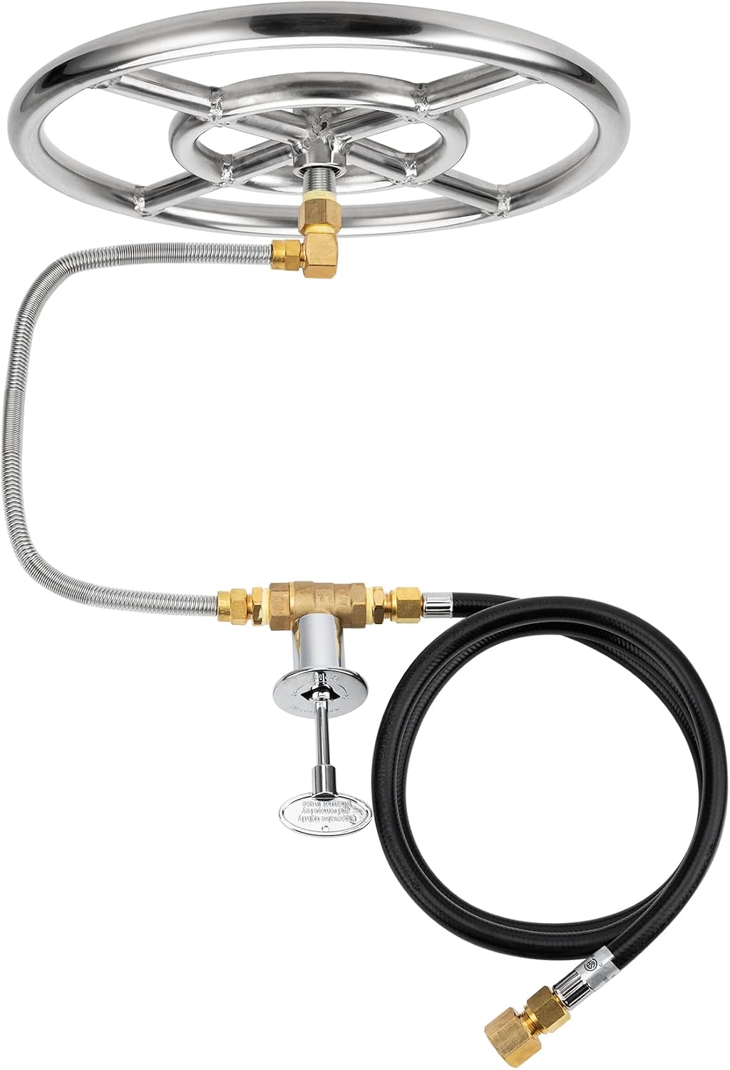 Stanbroil Natural Gas Fire Pit Stainless Steel Burner Ring Installation Kit