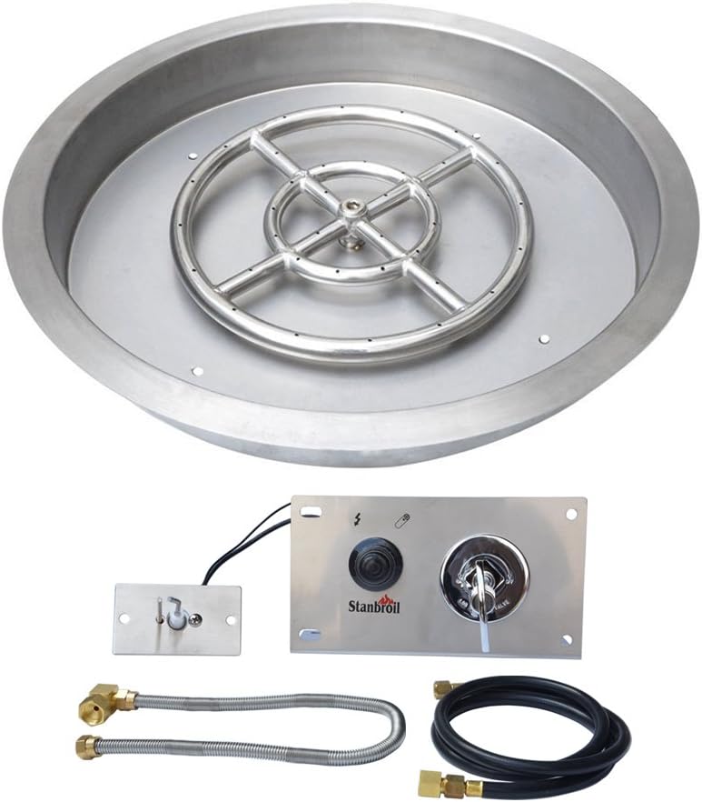 Stanbroil 25 Inch Drop-in Round Natural Gas Fire Pit Kit