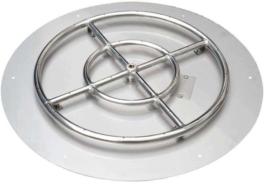 Stanbroil Stainless Steel 18" Round Flat Fire Pit Burner Pan Round Flat Pan Burner