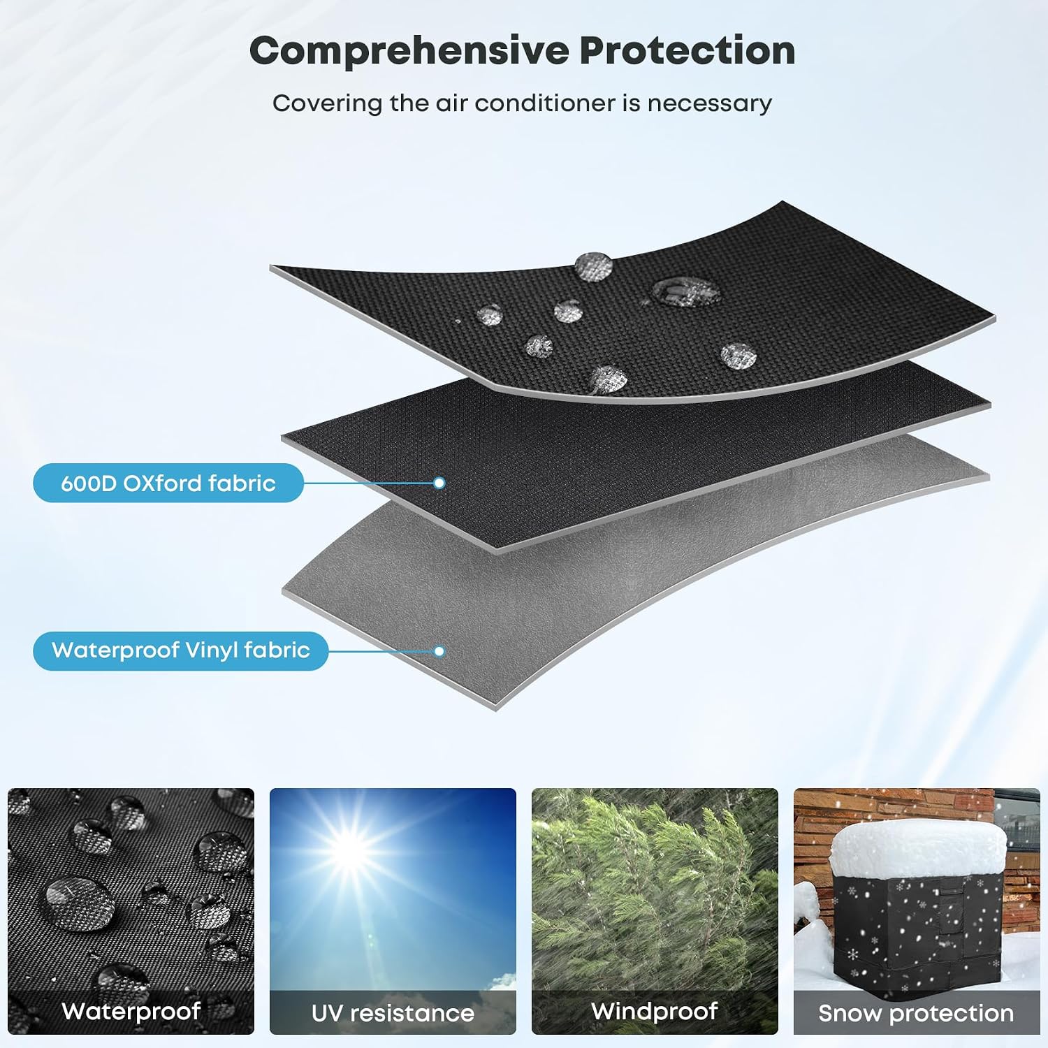 Stanbroil 34 Inch Square Air Conditioner Cover for Outside AC Units