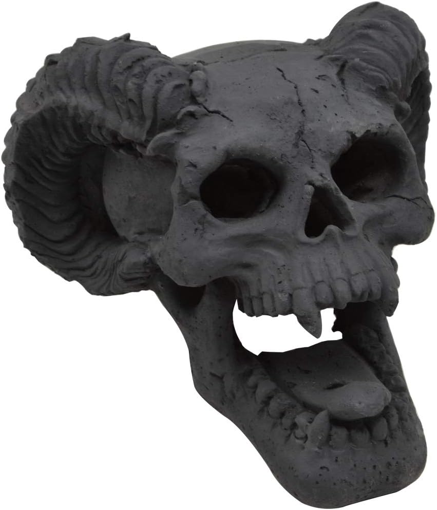 Stanbroil Fire Pit Skull Gas Log for Fireplace Halloween Decor Black