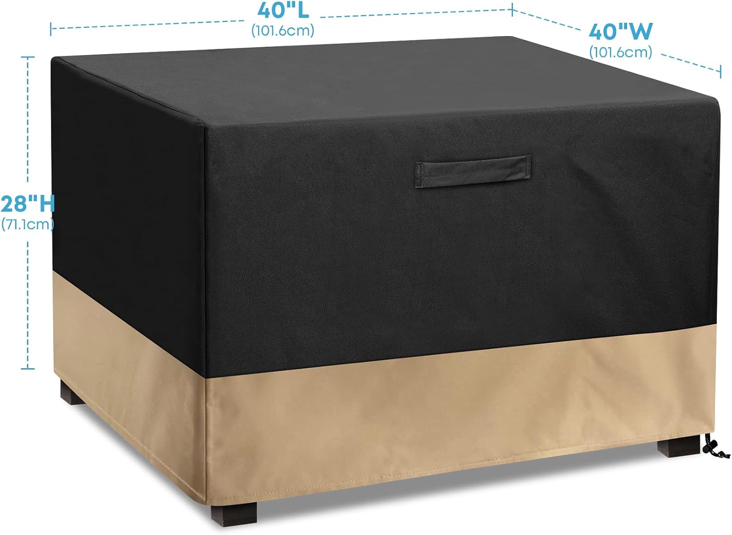 Stanbroil 40 Inch Patio Square Fire Pit Cover, Outdoor Furniture Cover
