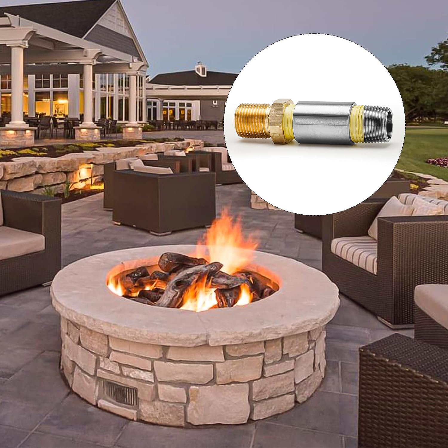 Stanbroil LP Propane Gas Fire Pit 12" Air Mixture Valve, Stainless Steel