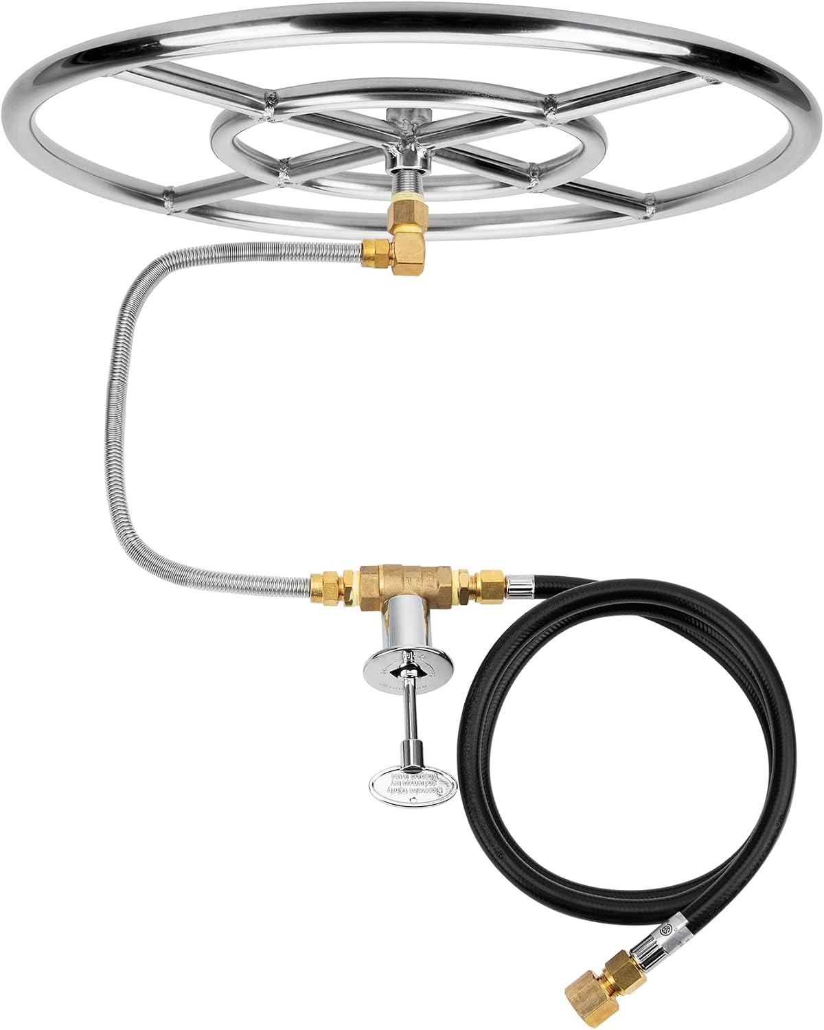 Stanbroil Natural Gas Fire Pit Stainless Steel Burner Ring Installation Kit