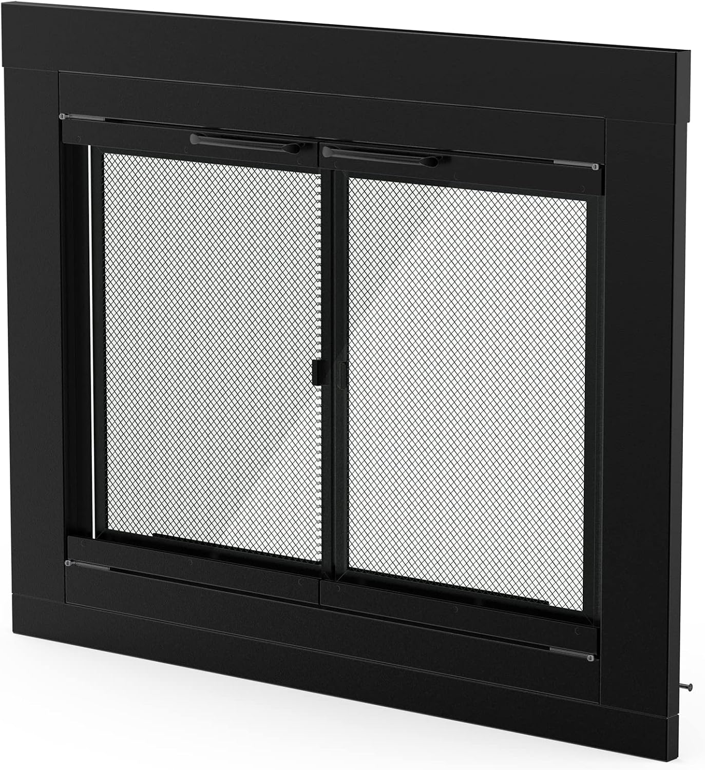 Stanbroil Fireplace Glass Cabinet-Style Door, Black, Small