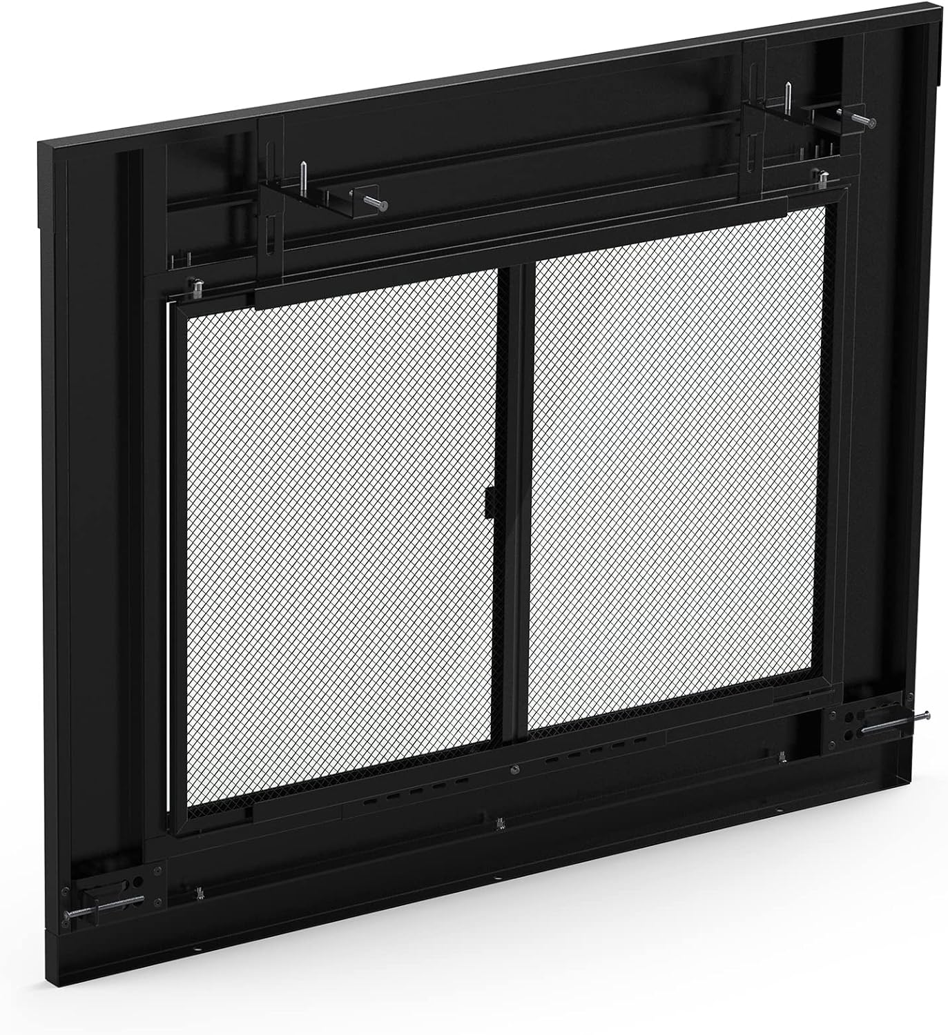 Stanbroil Fireplace Glass Cabinet-Style Door, Black, Small