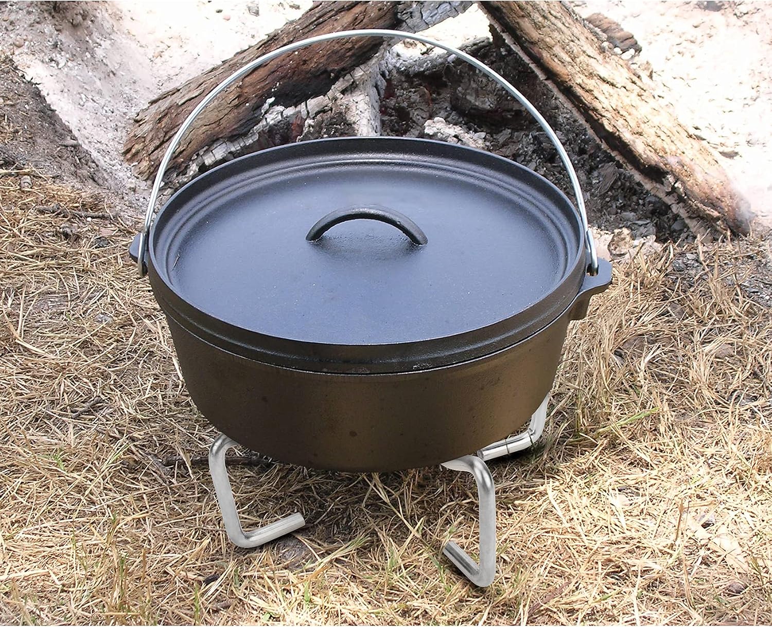 Stanbroil 8" Stainless Steel Folding Dutch Oven Lid Stand for Campfire