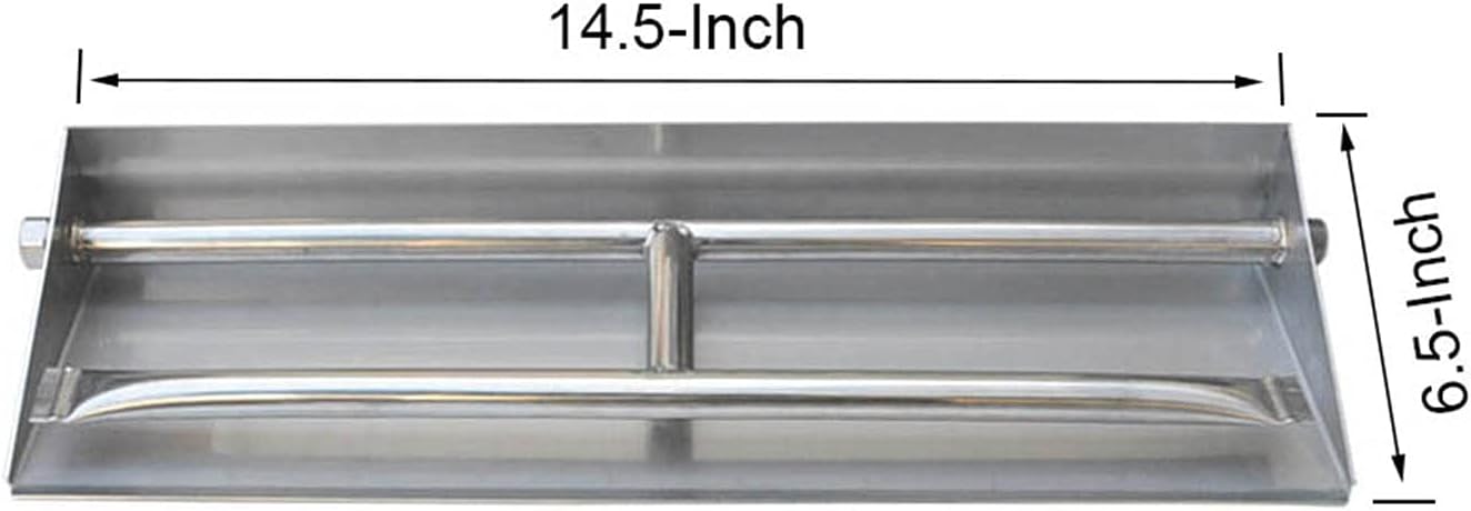 Stanbroil 14.5 Inch Gas Fireplace Dual Burner Pan, 304 Stainless Steel