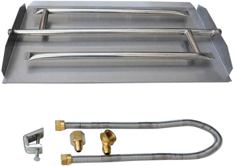 Stanbroil 22.5" Gas Fireplace Triple Burner Pan Kit, 304 Stainless Steel