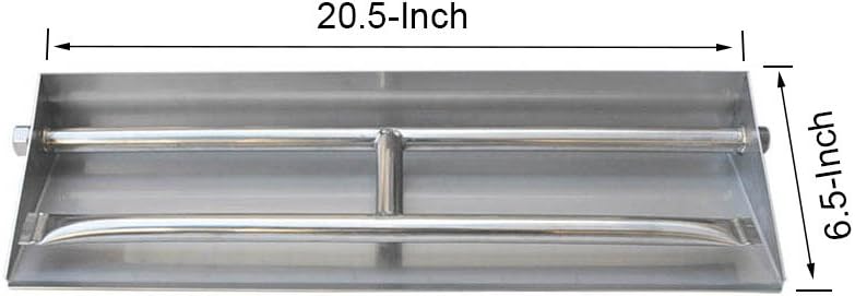Stanbroil 20.5 Inch Gas Fireplace Dual Burner Pan, 304 Stainless Steel