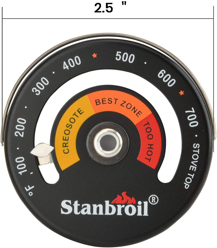Stanbroil Magnetic Wood Stove Top Surface Thermometer