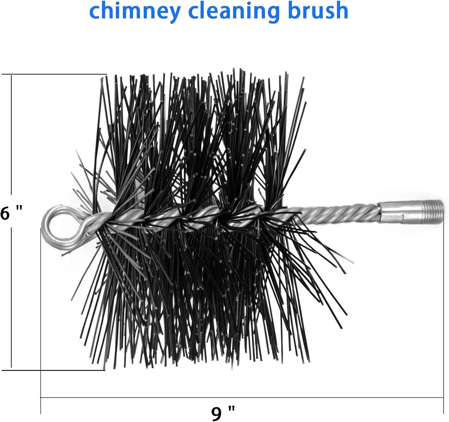 Stanbroil 6 Inch Round Chimney Cleaning Brush with 14" NPT Fitting