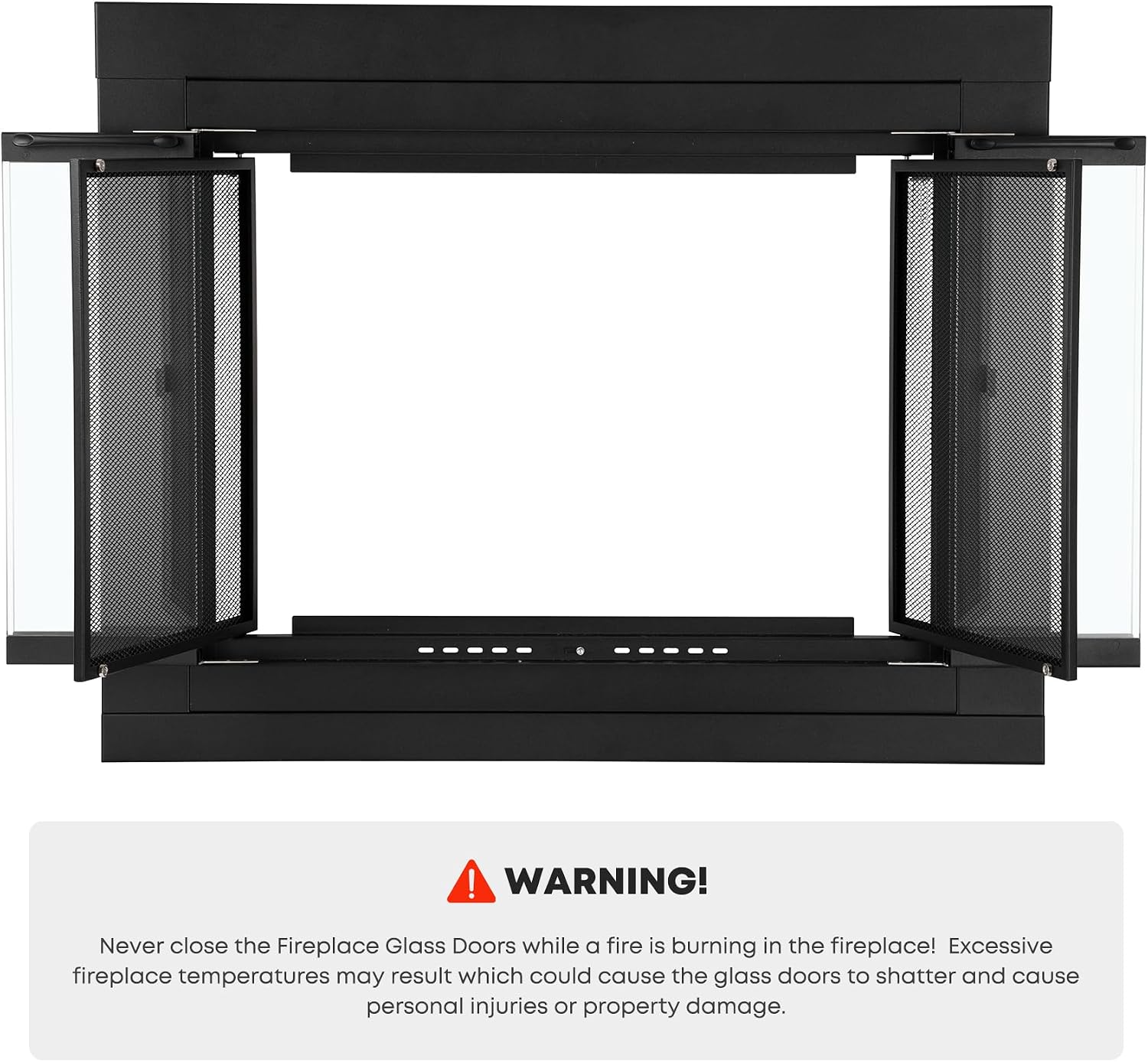 Stanbroil Fireplace Glass Bi-fold Style Door, Black, Small