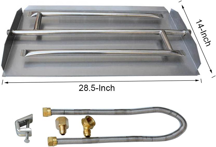 Stanbroil 28.5" Gas Fireplace Triple Burner Pan Kit, 304 Stainless Steel
