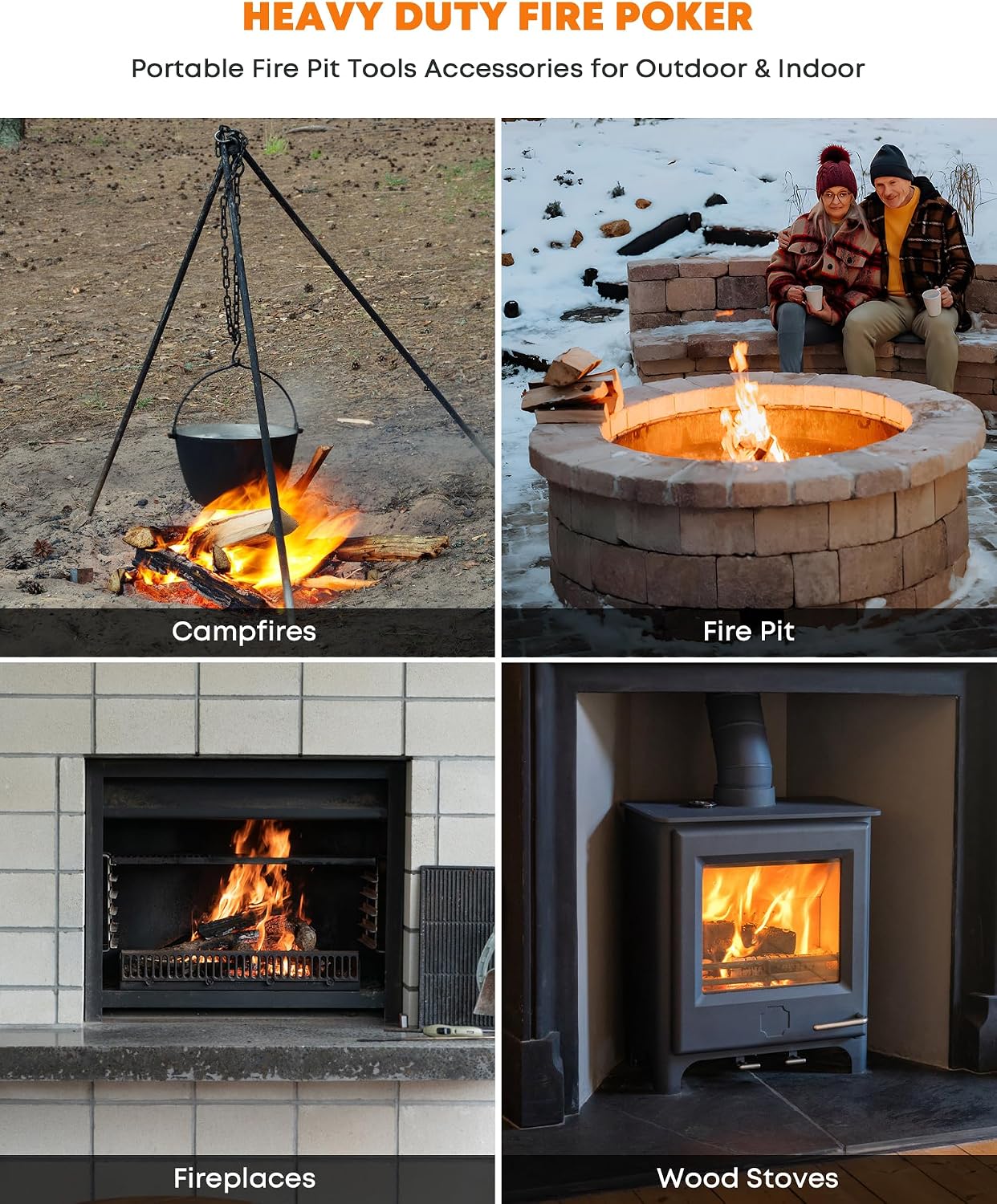 Stanbroil 36 Inch Fire Pit Poker for Campfire Fireplace Bonfire Camping
