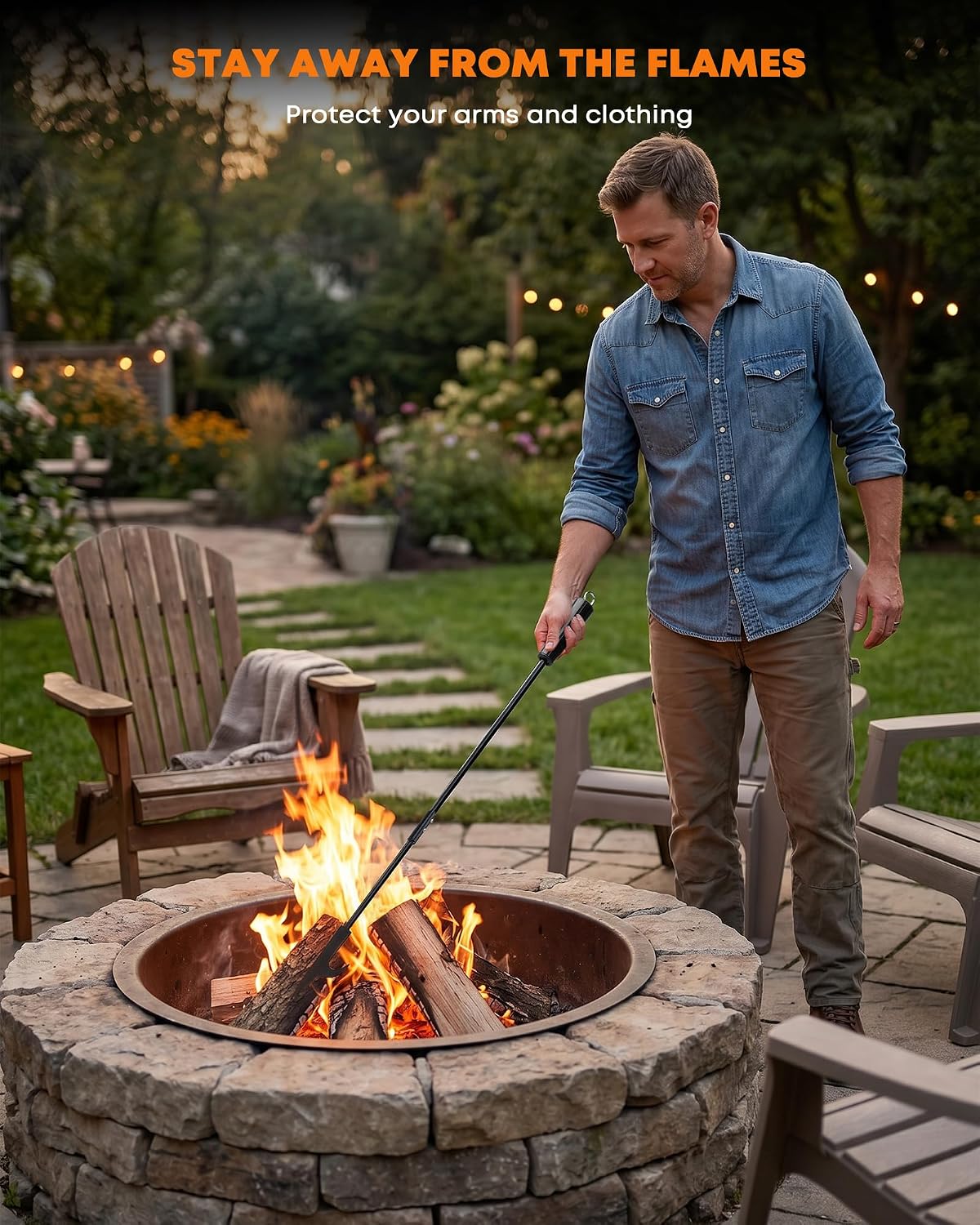 Stanbroil 36 Inch Fire Pit Poker for Campfire Fireplace Bonfire Camping