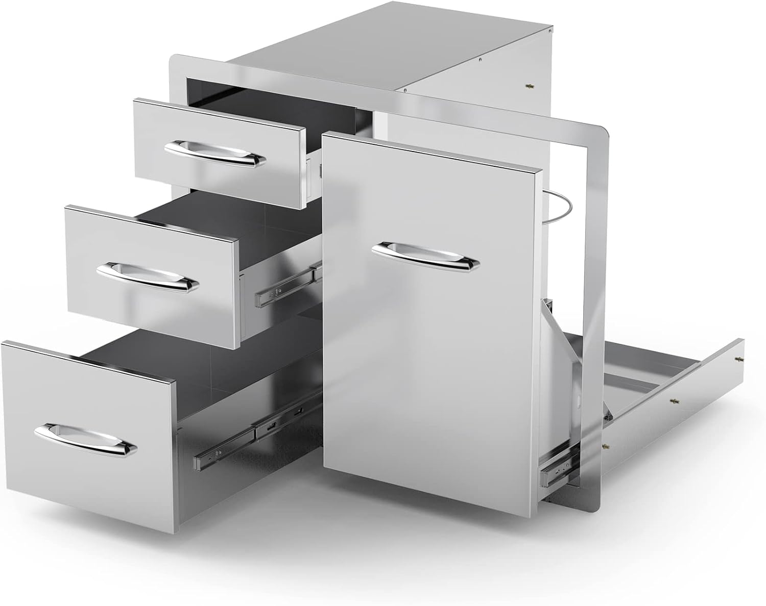 Stanbroil 30 Inch Outdoor Kitchen Triple Drawer & Propane Tank Tray Combo