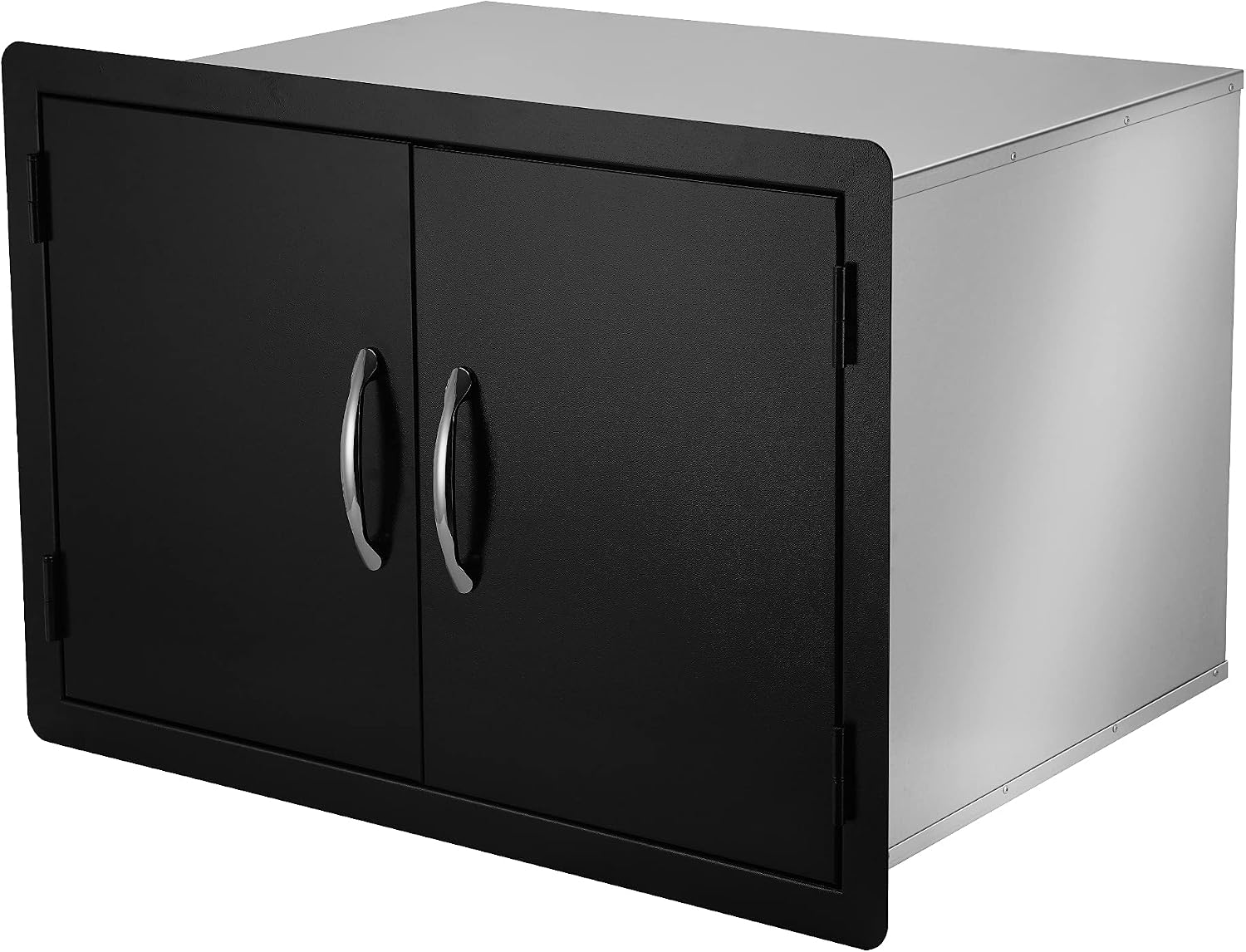 Stanbroil 30 Inch Dry Storage Cabinet for Outdoor Kitchen, Black Steel