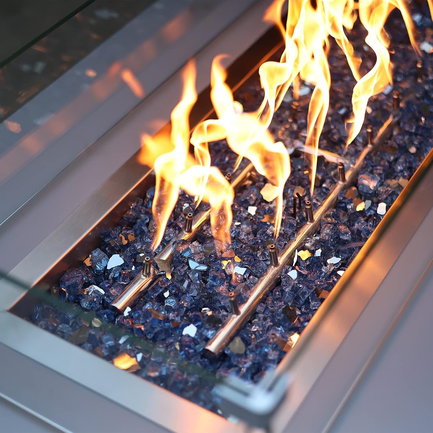 Stanbroil 10-Pound Tempered Fire Glass 12 inch, Pacific Blue Reflective